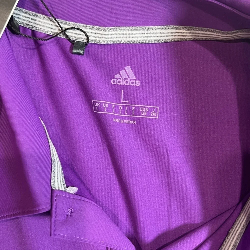 NWT Large Adidas Men's Purple UPF 50 Ultimate 365 All Day 2.0 Golf Polo Shirt